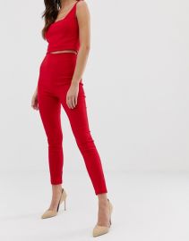 Vesper tailored pants two-piece in red   ASOS at Asos